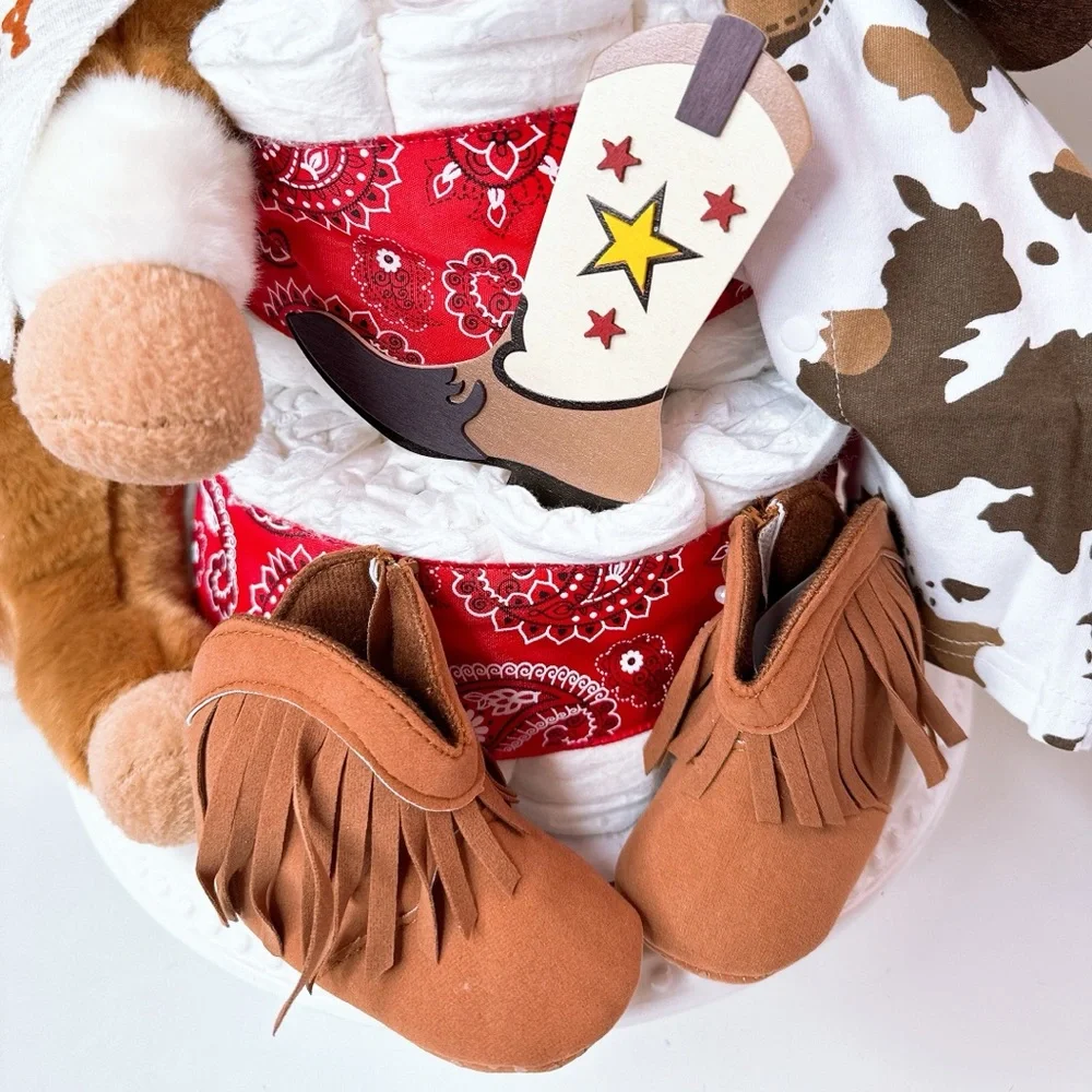 Cowboy Diaper Cake, Wild West Baby Shower Gift